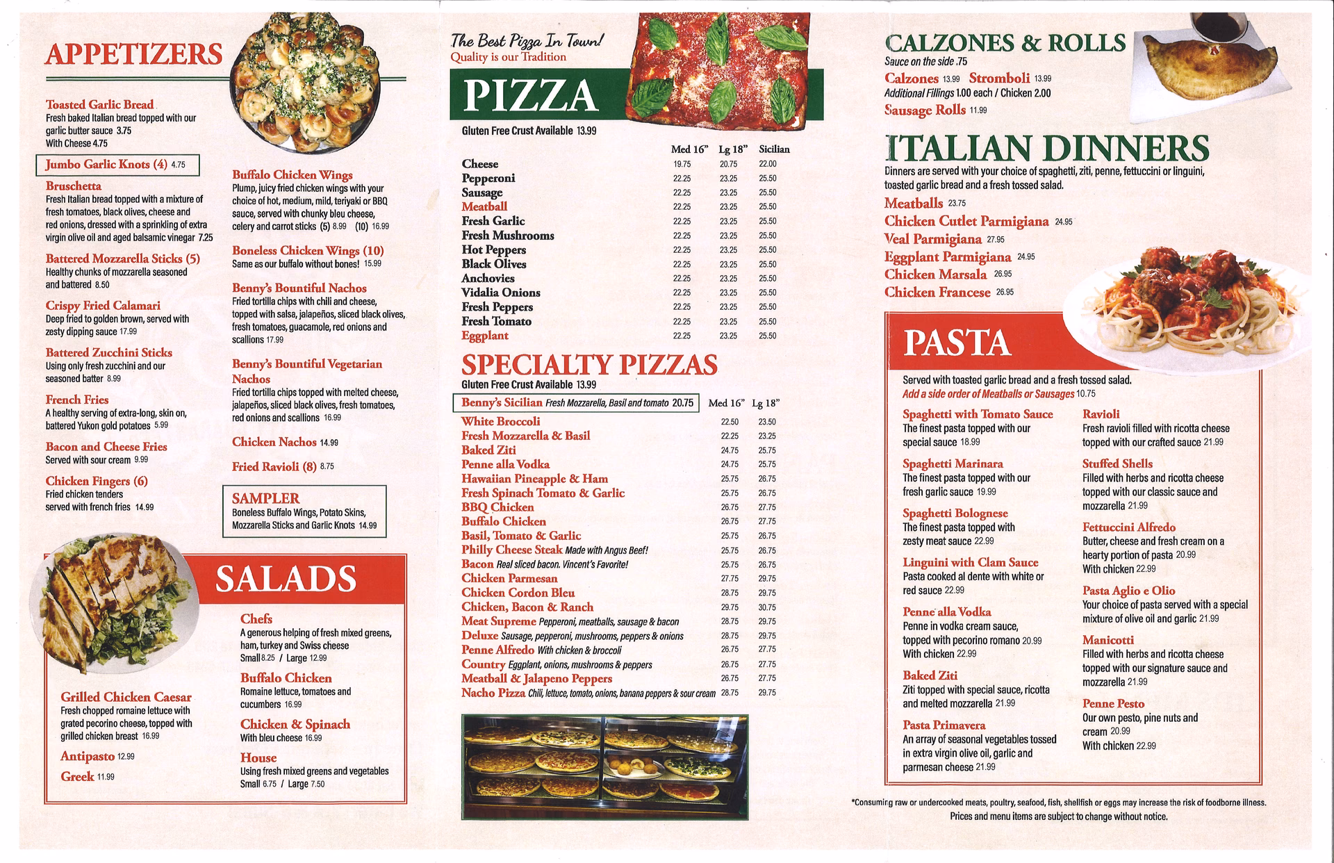 Does Benny's pizza have takeout?