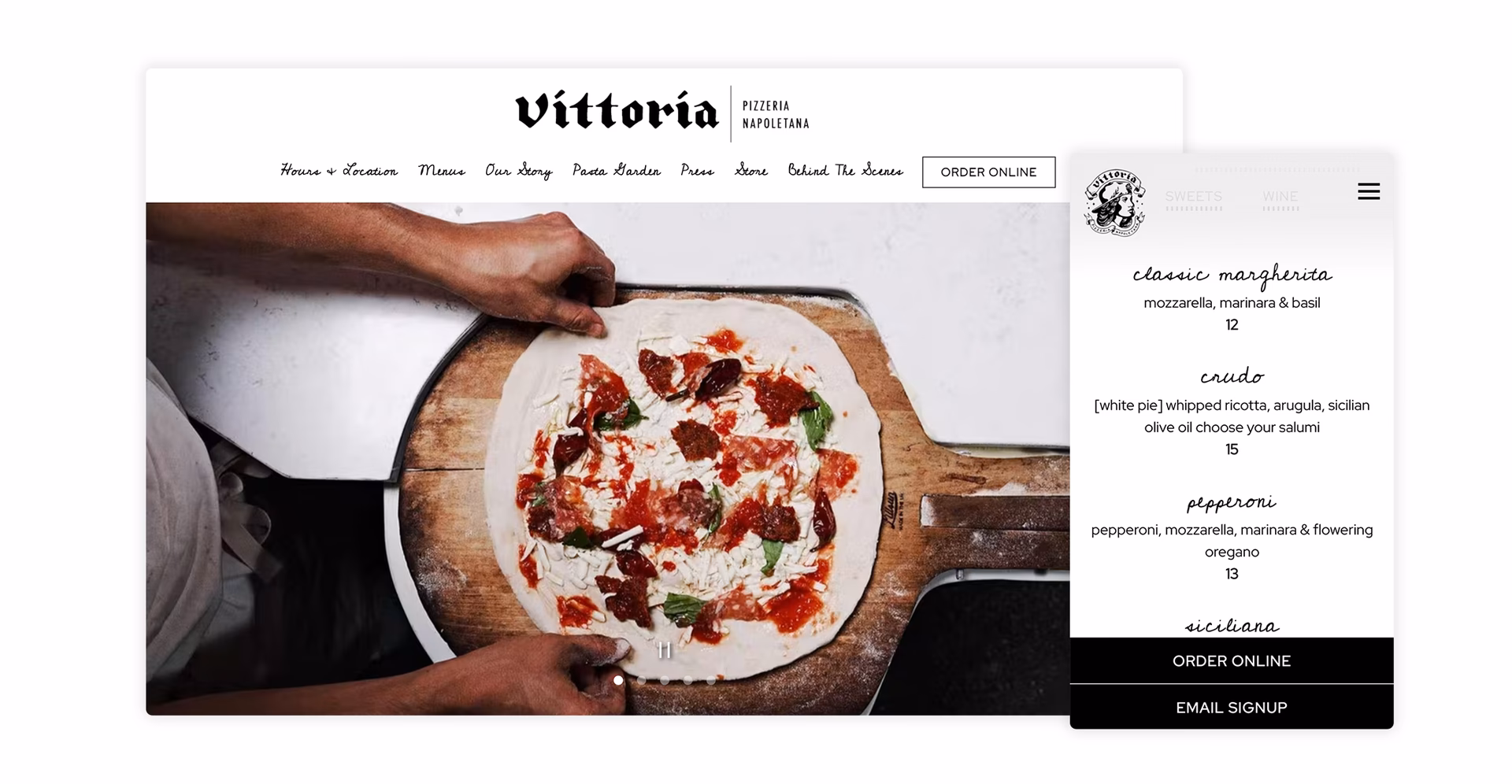 How do I make a good pizza website?