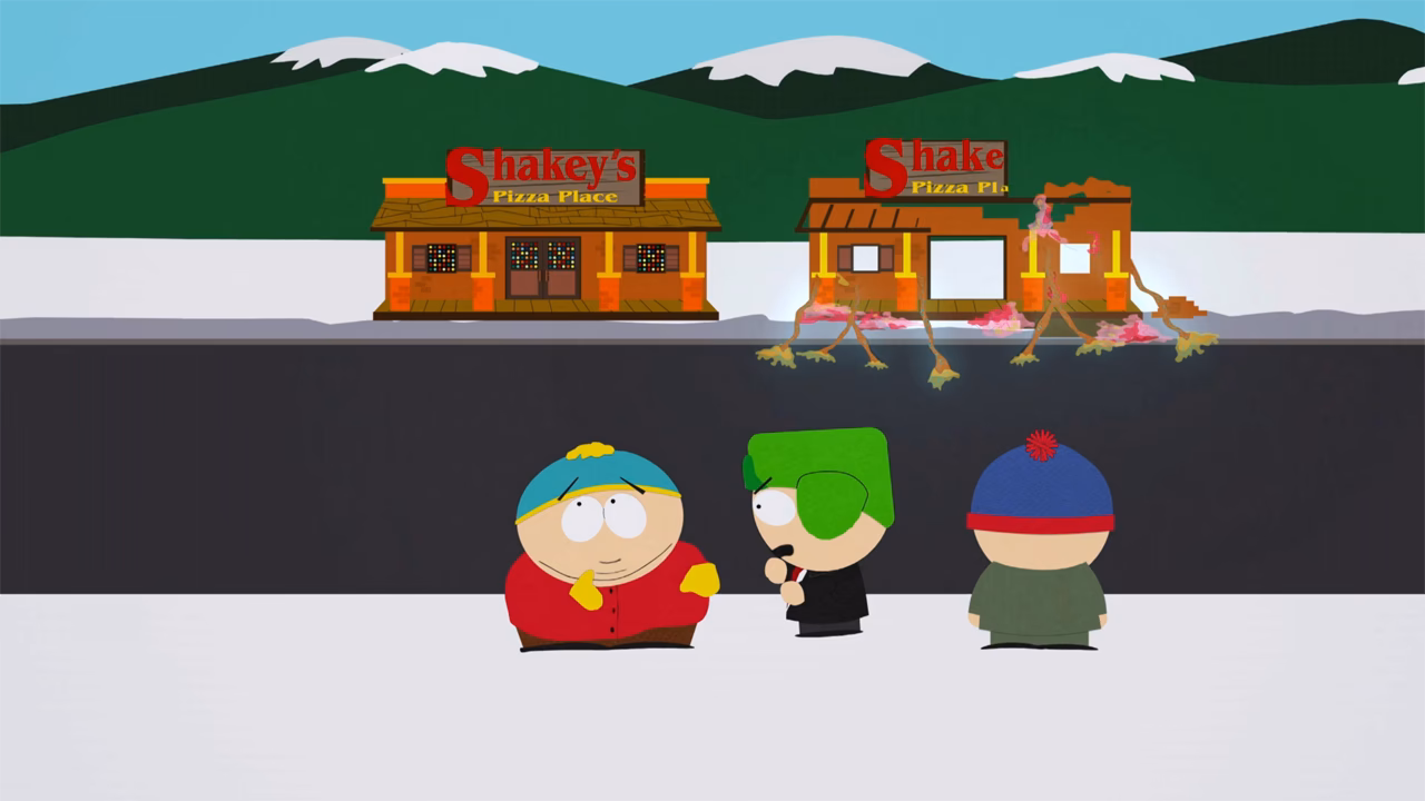 Why does Cartman cry in Kyle's arms?