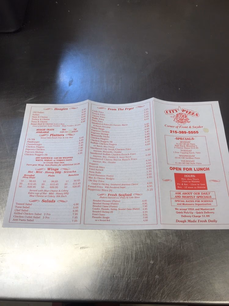 Is city pizza a good place to eat in Philadelphia?