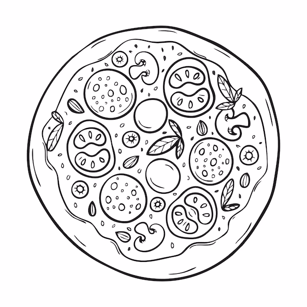 Are there free printable pizza coloring pages?