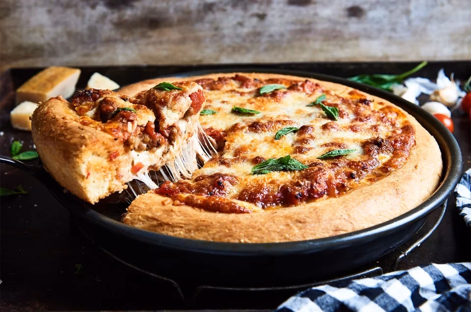 What is a deep pan pizza?