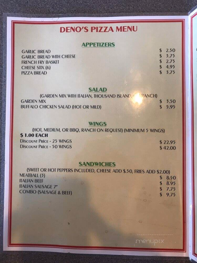 Does Deno's have pizza?