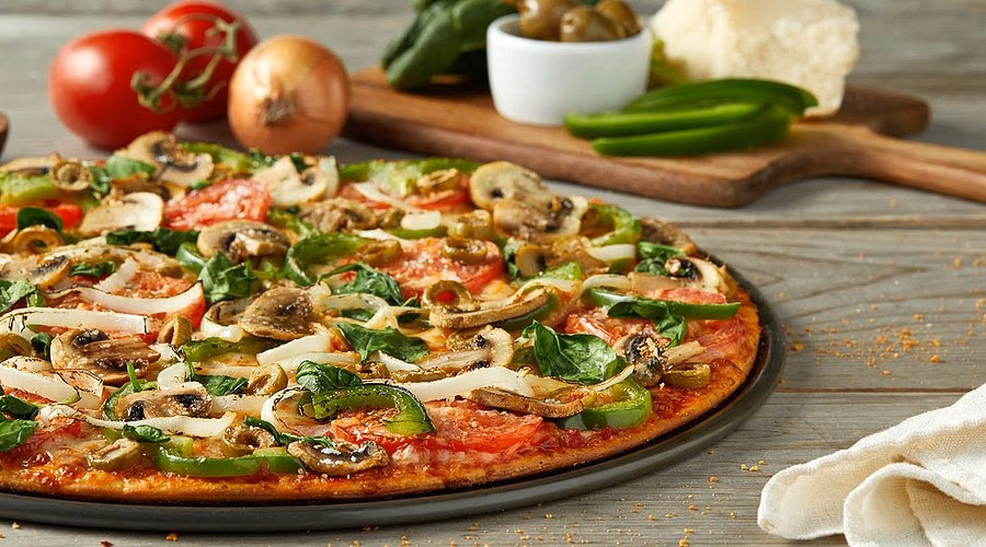 How many calories are in a typical Donatos pizza?
