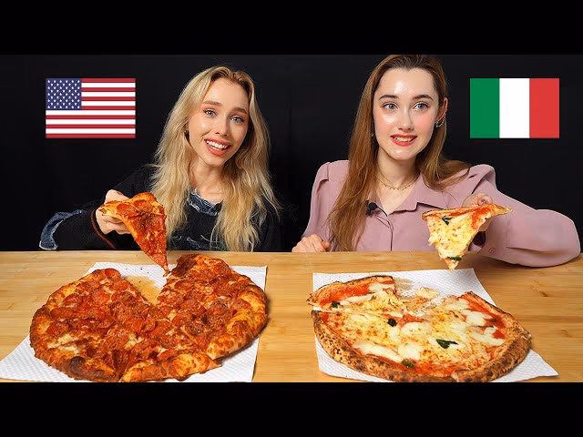 How is pizza served in Italy compared to America?