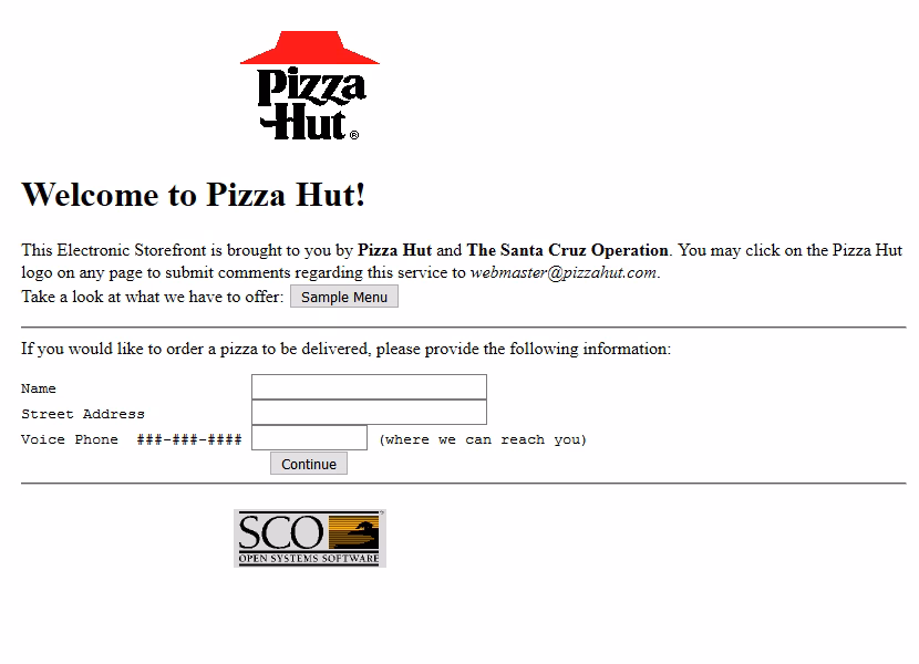 When did Pizza Hut start 'PizzaNet'?