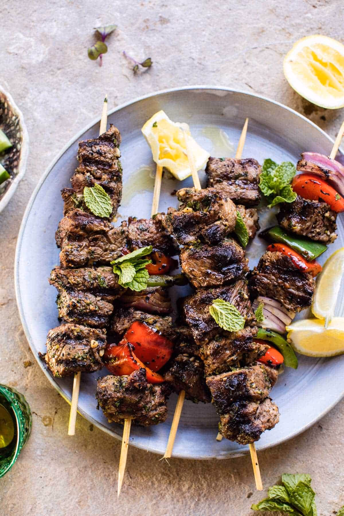 What goes well with grilled lamb kebabs?