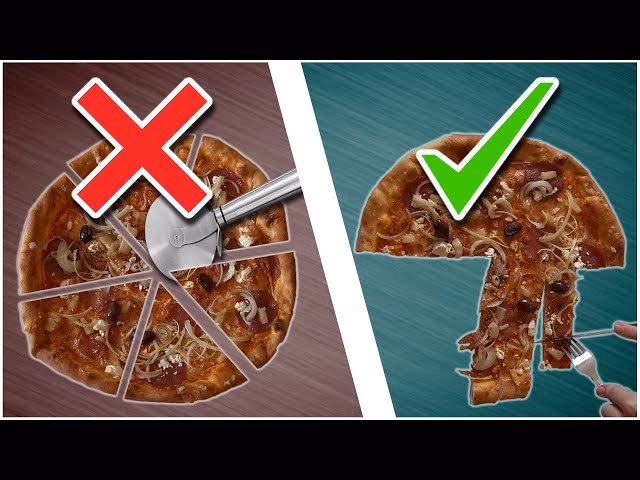How do you cut a pizza with a knife?