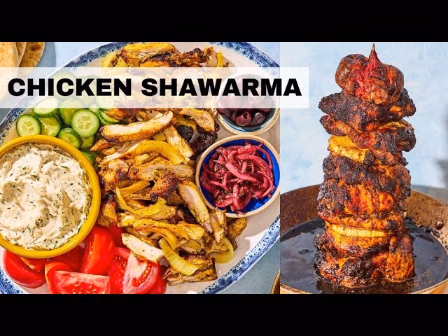How do you make grilled chicken shawarma kebabs?