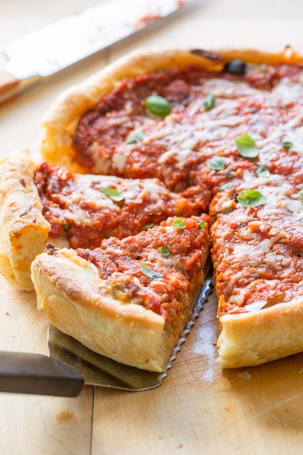 How do you bake a pizza in a deep dish?