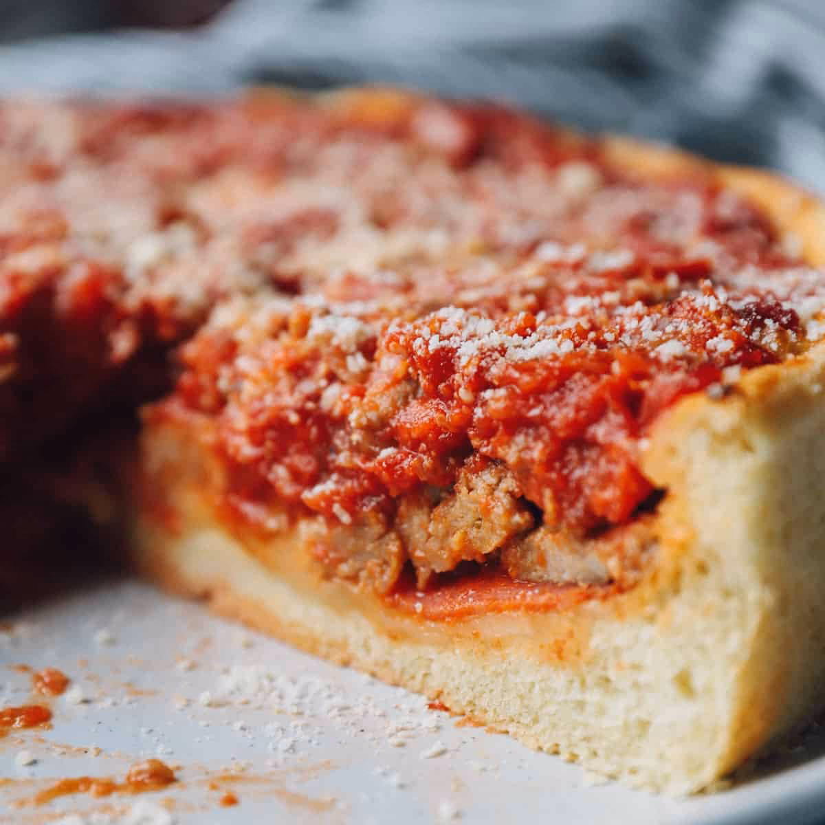 What is a Chicago-style deep dish pizza?