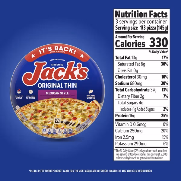Does Jack's pizza have preservatives?