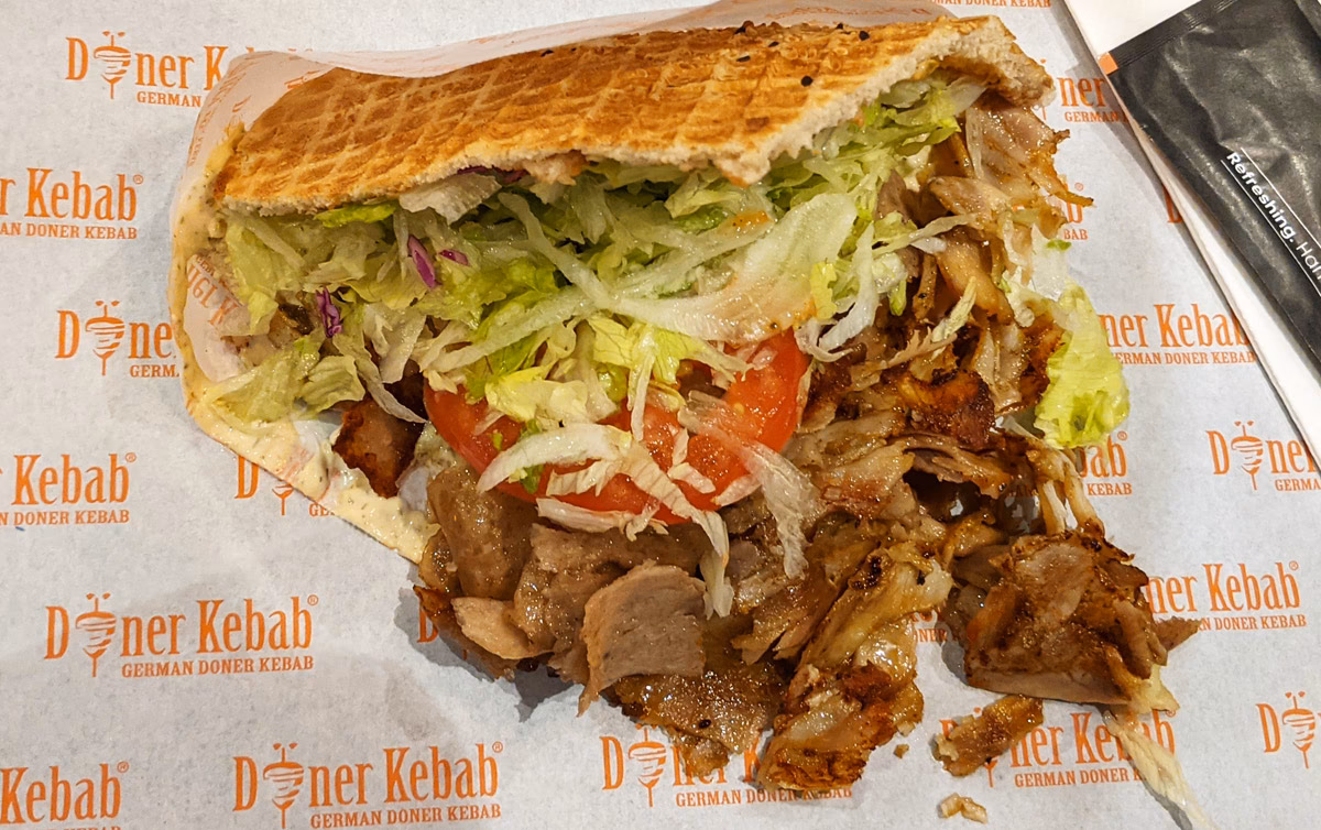 What is a German döner kebab sandwich?