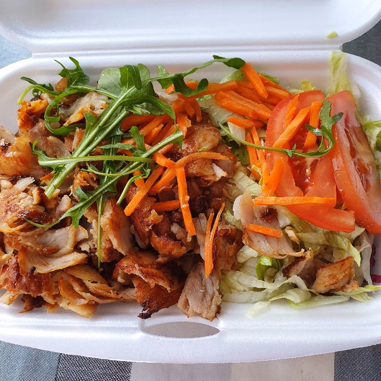 How many calories are doner kebab in a plate with rice?