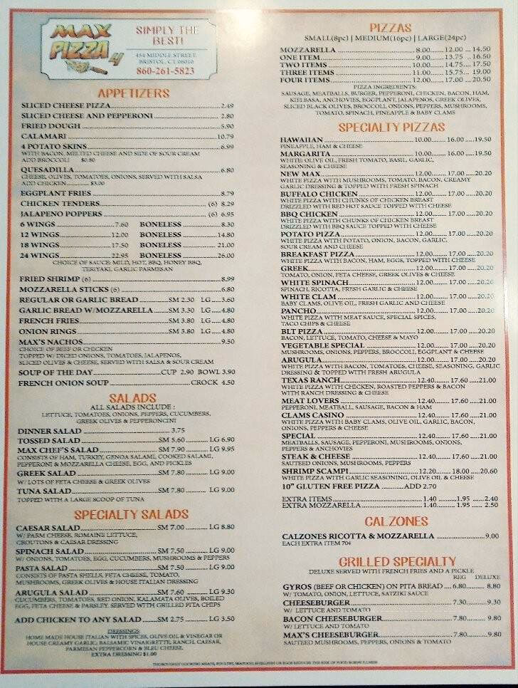 What to eat at Max pizza IV?