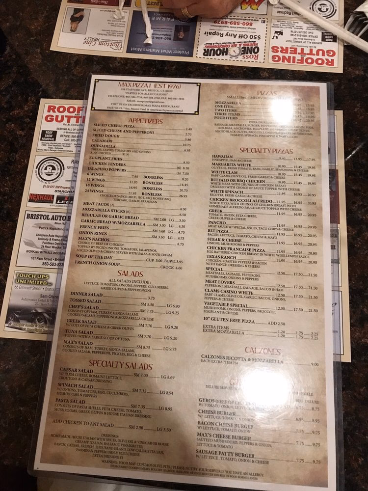 What to eat at Max pizza IV?