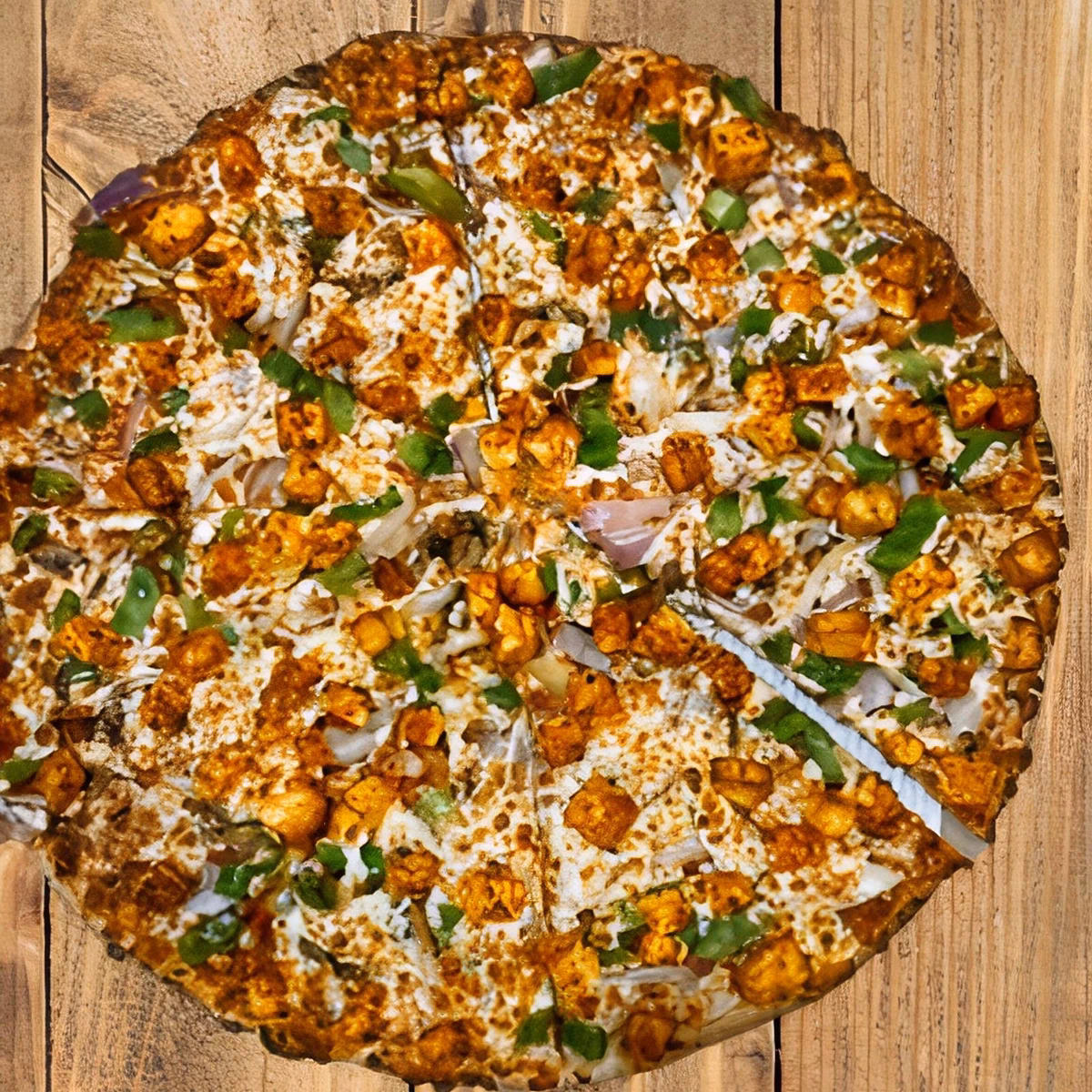 What is a vegetarian burger at Mr Singh's pizza?