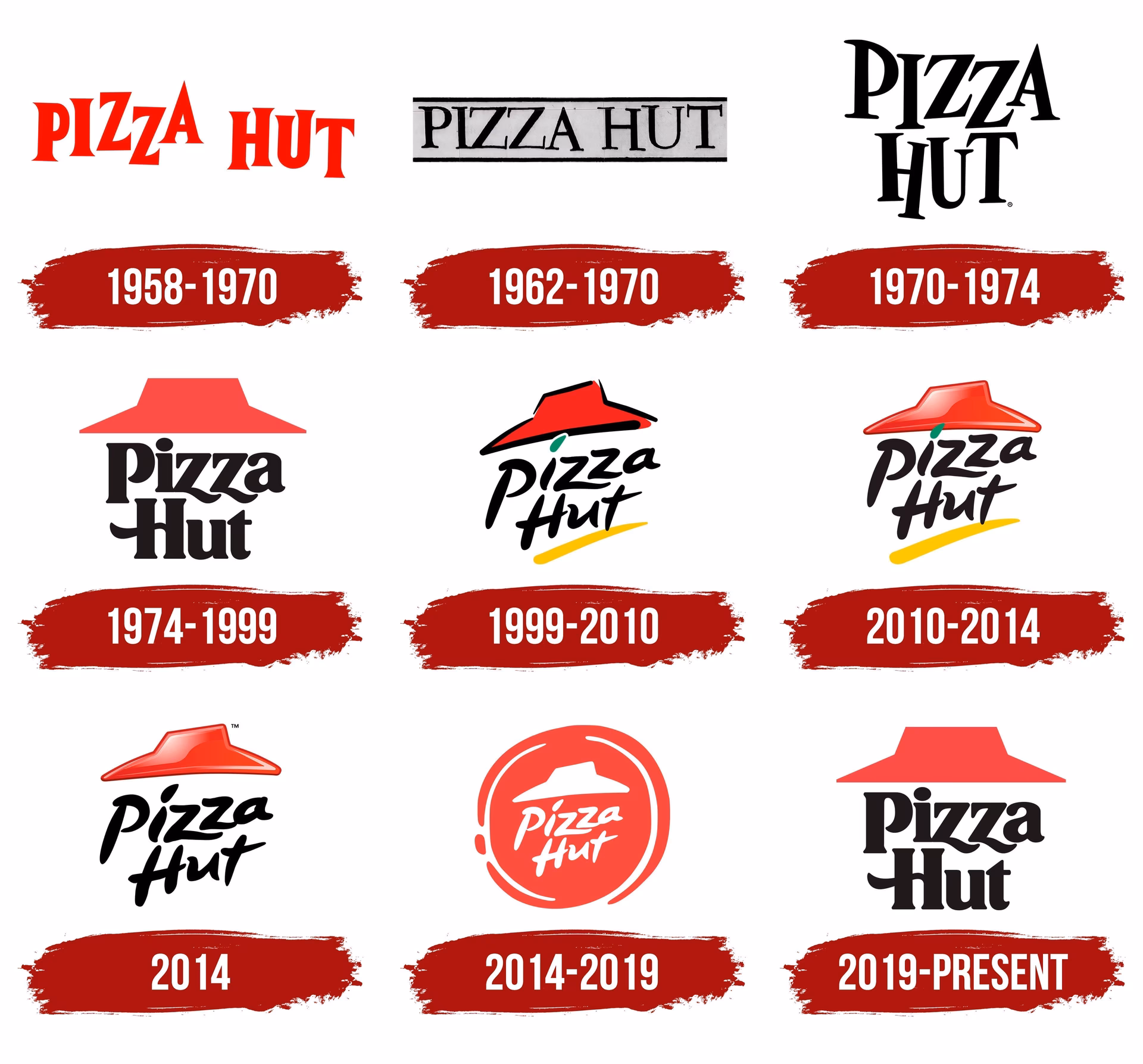 When did Pizza Hut redesign its logo?