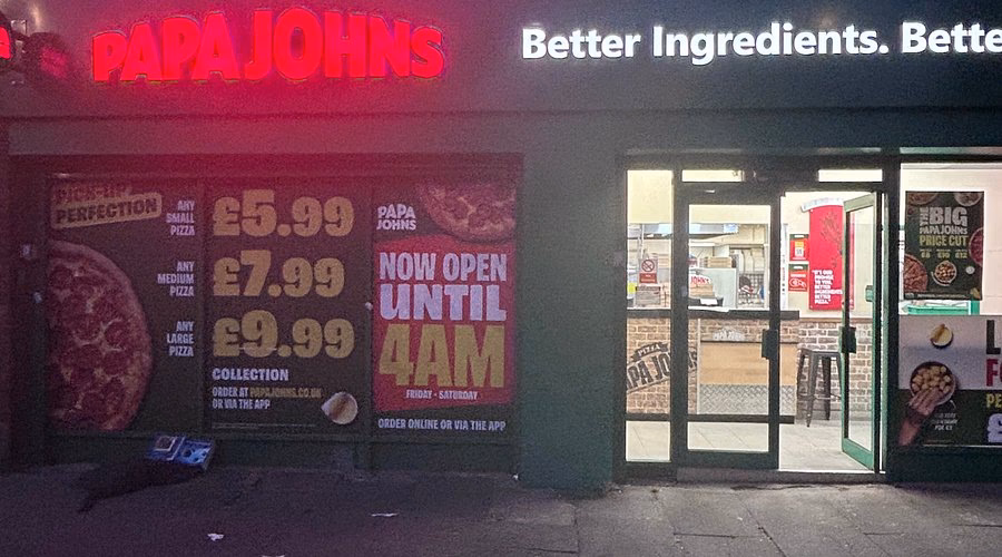 Is Papa Johns pizza a postcode?