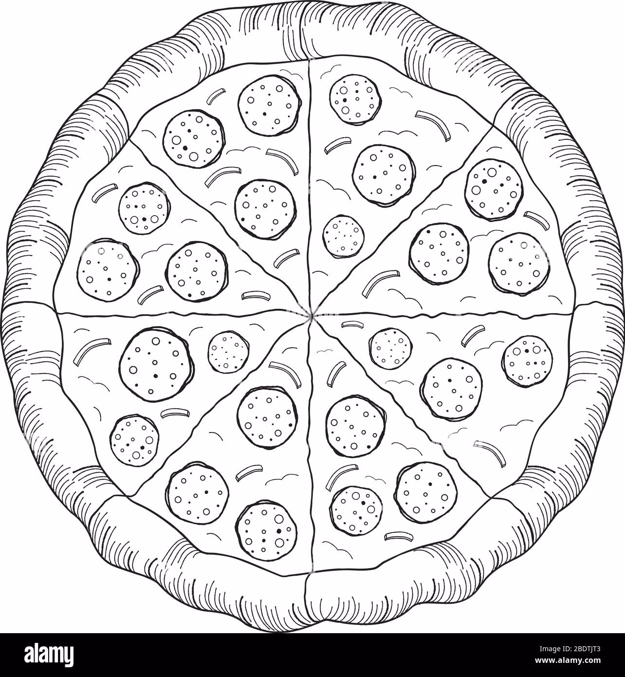 Where to find the best pizza drawing black and white?
