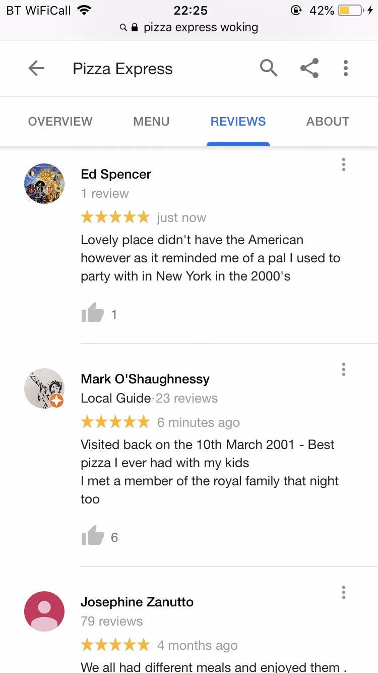 Why is Woking pizza flooded with fake reviews?