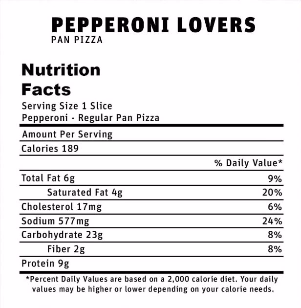 How many calories are in a Pizza Hut personal pepperoni pan pizza?