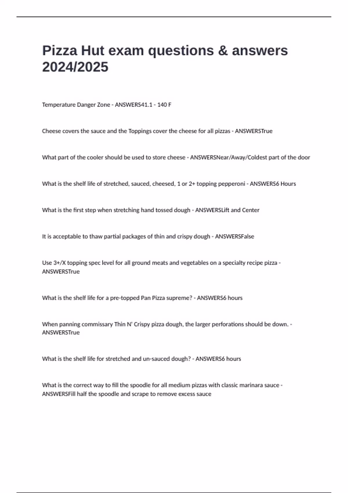 What is the Pizza Hut hiring process?