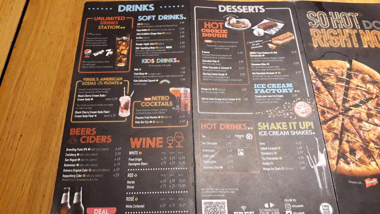 What to eat at Pizza Hut UK?