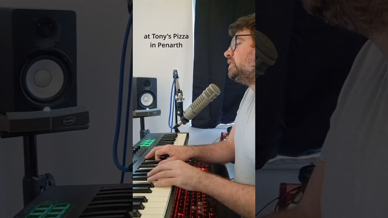 How many songs are in work at a pizza place?