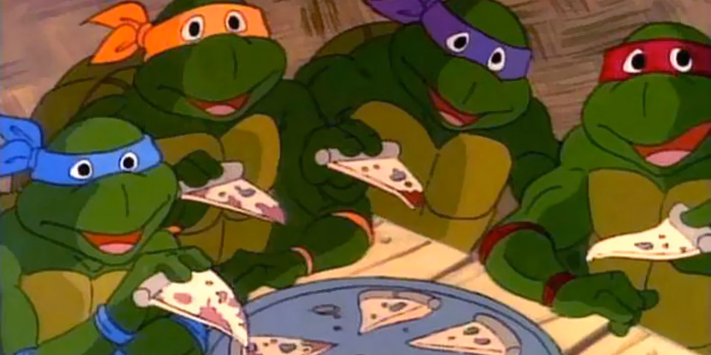 What do the Teenage Mutant Ninja Turtles eat in Pizza Time?