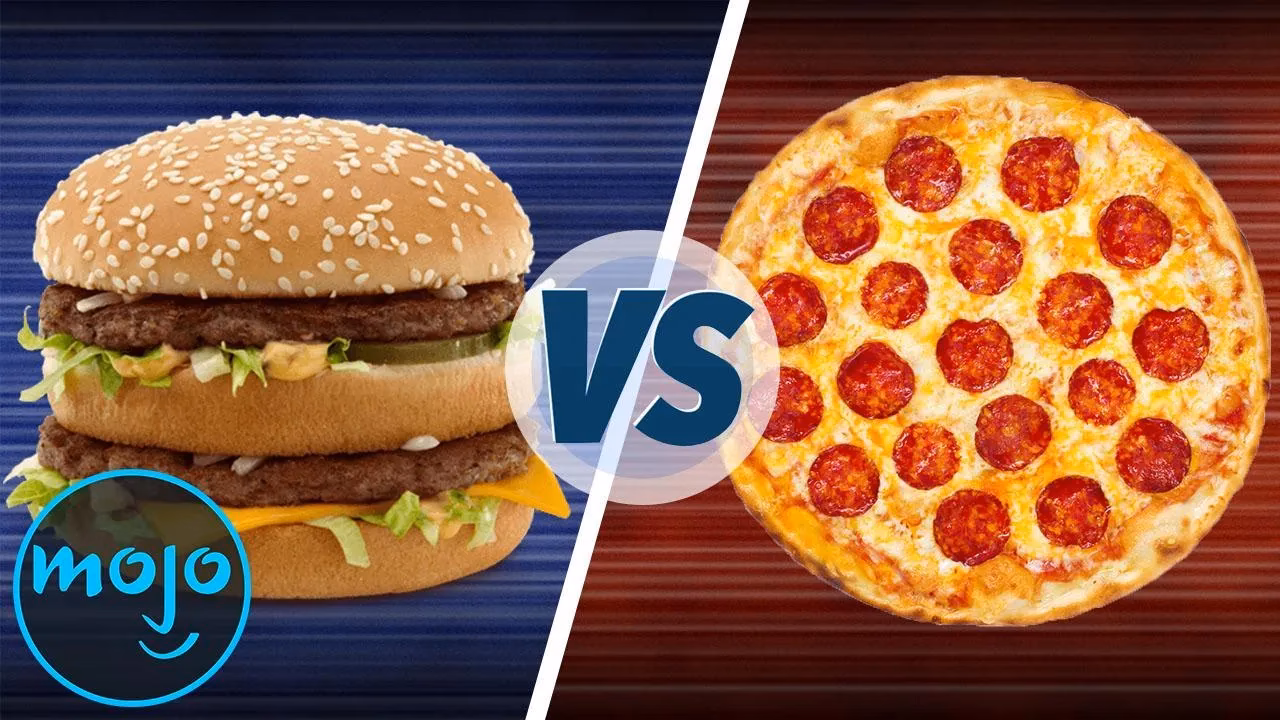 Do burgers have more calories than pizza?
