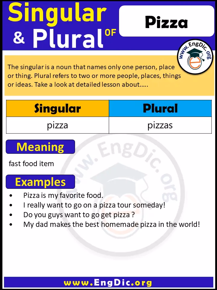 What is the plural of pizza?