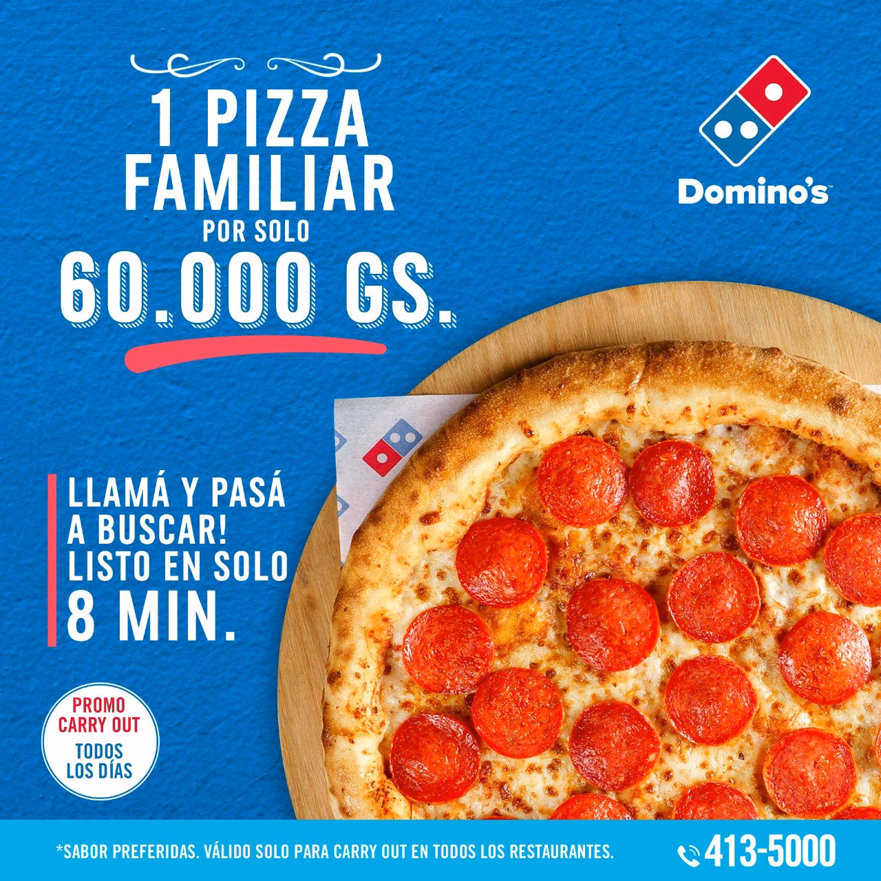 ¿Qué tipos de acompañamiento ofrece Domino's pizza?