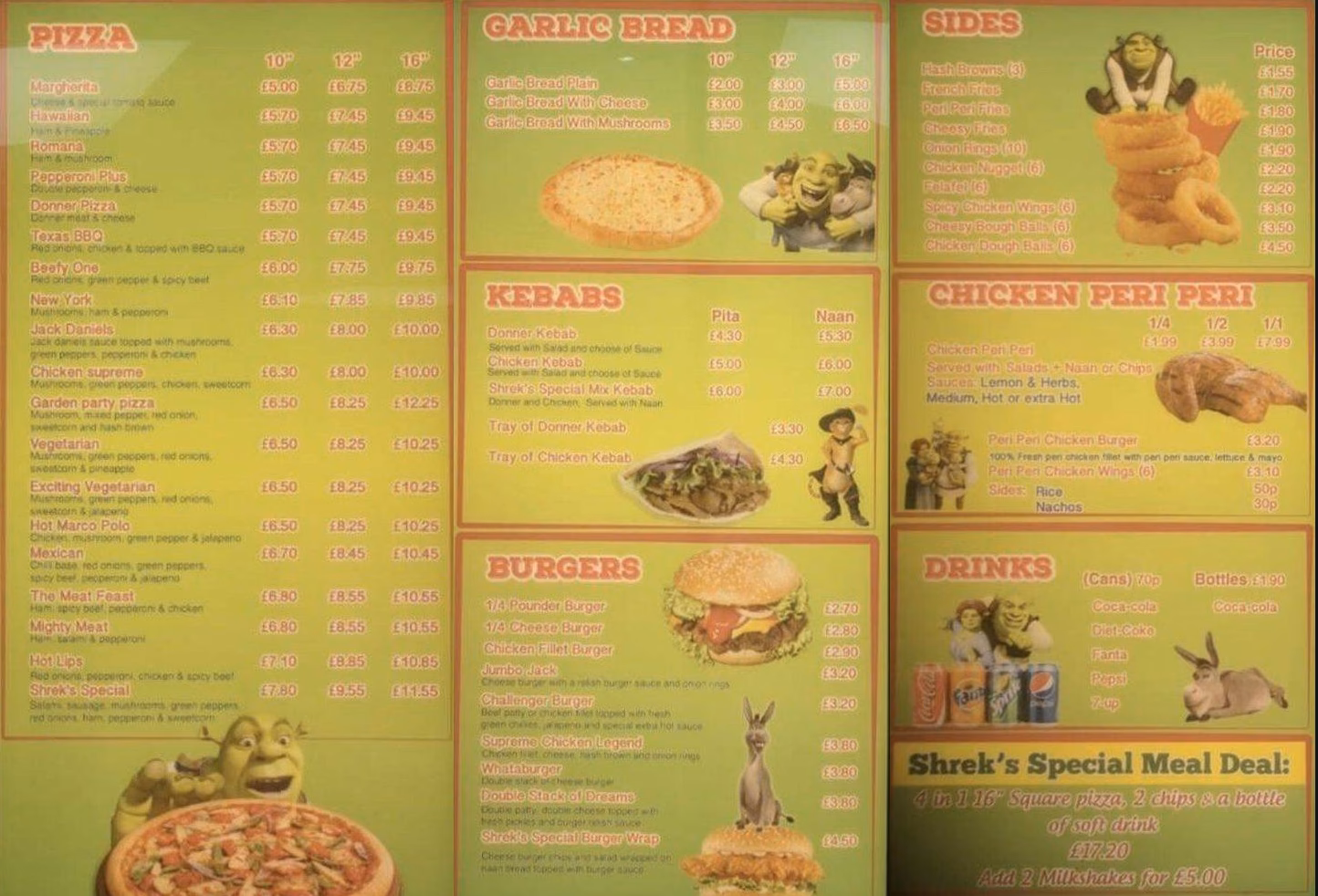 How do I view a random image on Shrek's pizza?