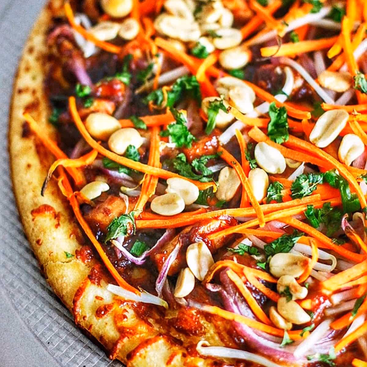 What is sweet and spicy Thai chicken pizza?